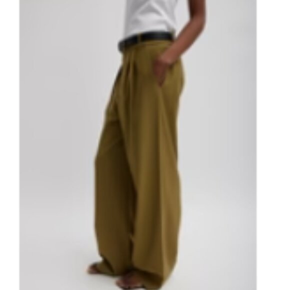 Tibi Stella Tropical Wool  Pant in Dark Hazel Green - 2 - Picture 13 of 13